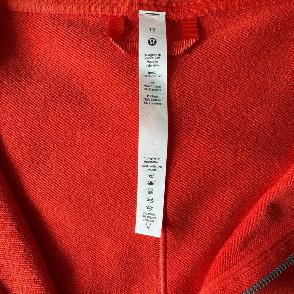 Lululemon Full Zip red/orange Scuba - Picture 3 of 4